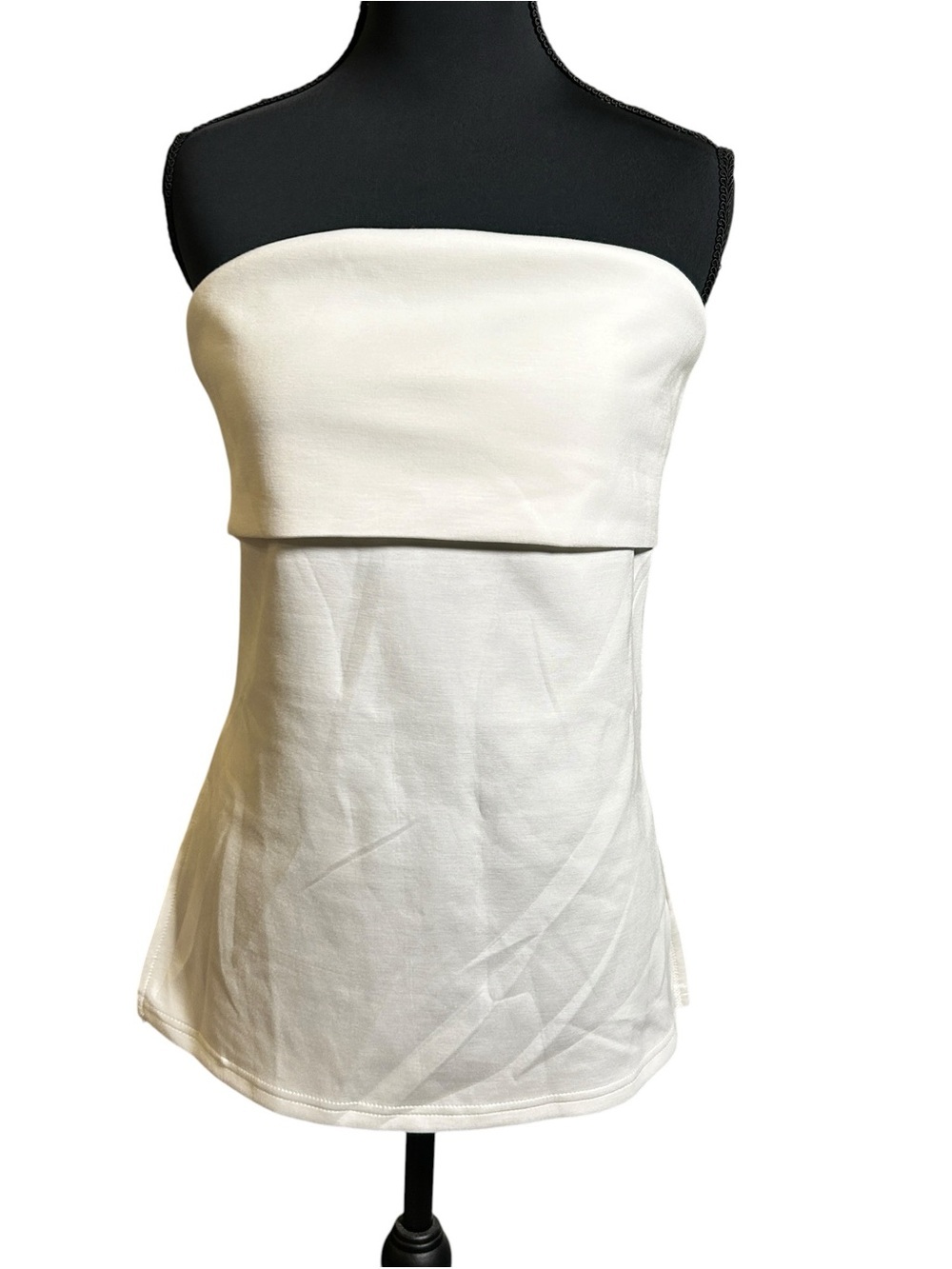 Emerson Lang White Strapless Foldover Tube Top Tunic Size L